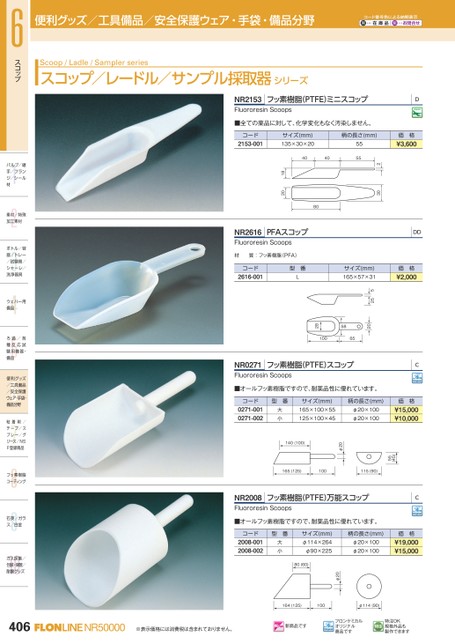 柔らかな質感の フロンケミカル フッ素樹脂 ＰＴＦＥ ミニスコップ